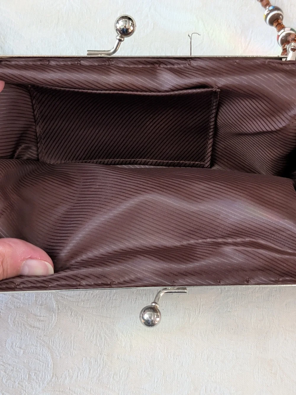 Embellished Brown Beaded Evening Clutch